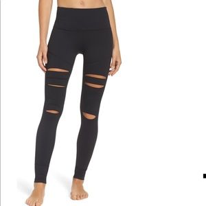 Zella Cece High Waste Open Knee Leggings, size M